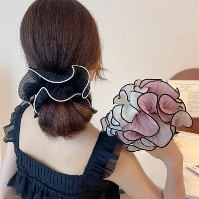 Fashion Retro Wrinkle Chiffon Scrunchies Hair Band (2 Pc)